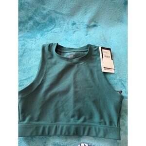 Peloton Cadent LT Crew Super Crop Cutout Tank Forest Green WT0072-252014  S